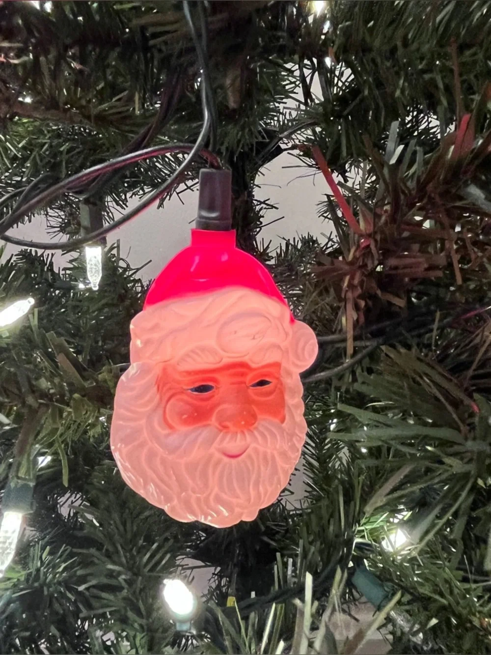 Santa Blow Mold String Lights 10 Lights Tested Works Vintage Christmas 10 ft